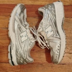 New Balance Sneakers Silver and White Athletic Sneakers